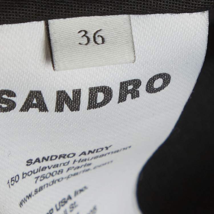 Pre Owned Sandro Black Gabardine Tosca Straight-Leg Trousers S