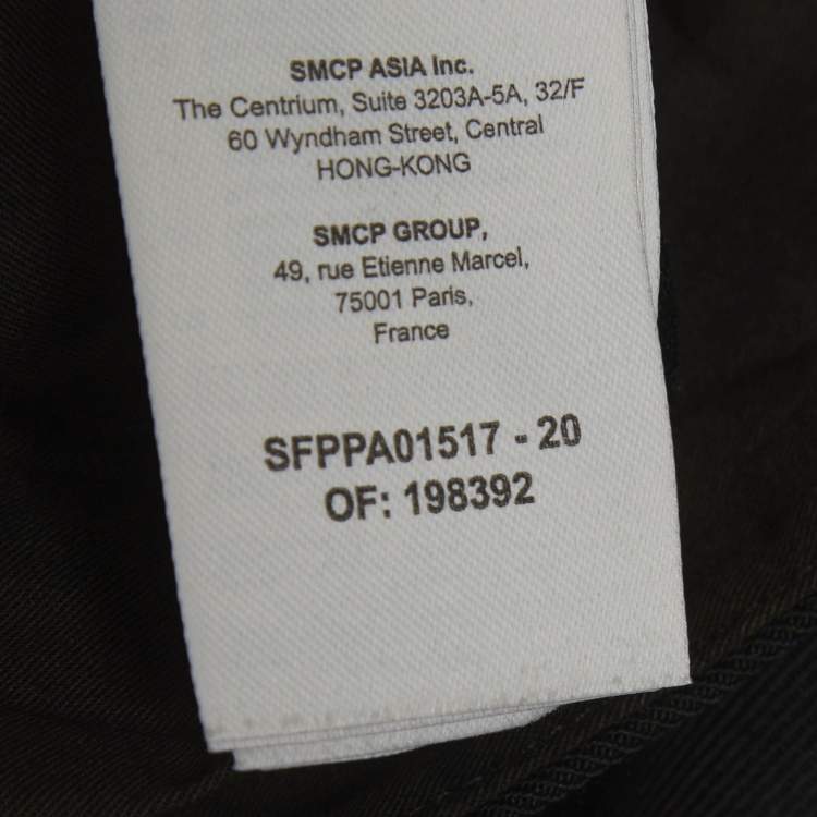 Pre Owned Sandro Black Gabardine Tosca Straight-Leg Trousers S