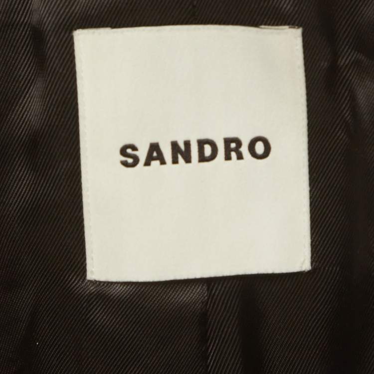 مملوكة مسبقًا Sandro Black Gabardine Double-Breasted Blazer M
