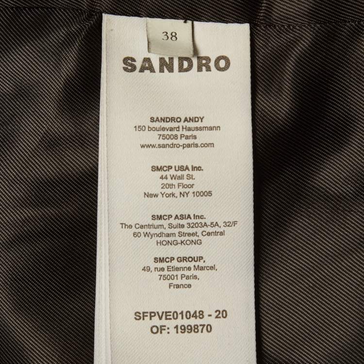 مملوكة مسبقًا Sandro Black Gabardine Double-Breasted Blazer M