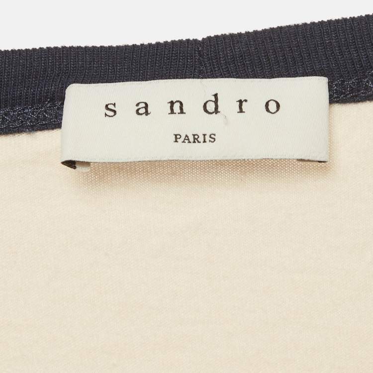 Pre Owned Sandro Pink Printed Jersey T-Shirt M