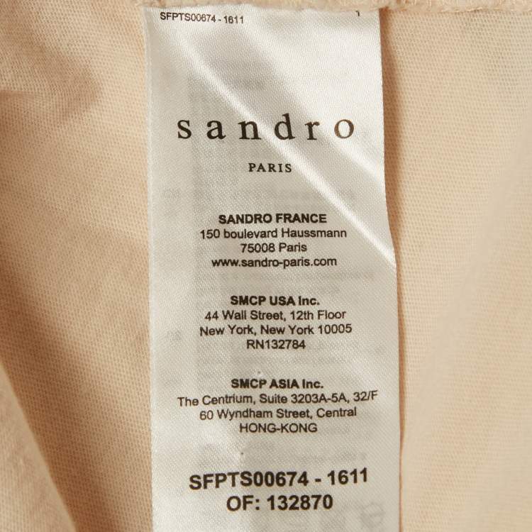 Pre Owned Sandro Pink Printed Jersey T-Shirt M