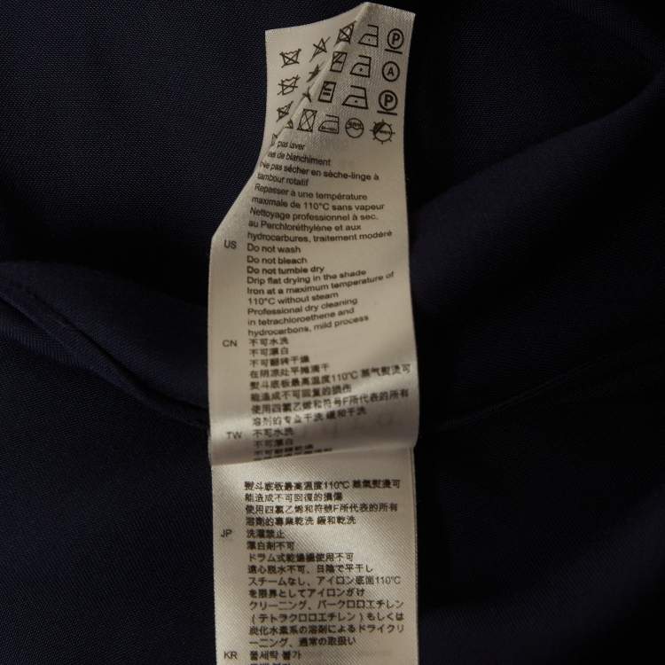 مملوكة مسبقًا Sandro Navy Blue Satin Eloy Lace-Inset Maxi Dress M