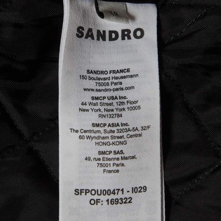 Pre Owned Sandro Multicolour Wool-Blend Felt Dome Fringed Checked Jacket M