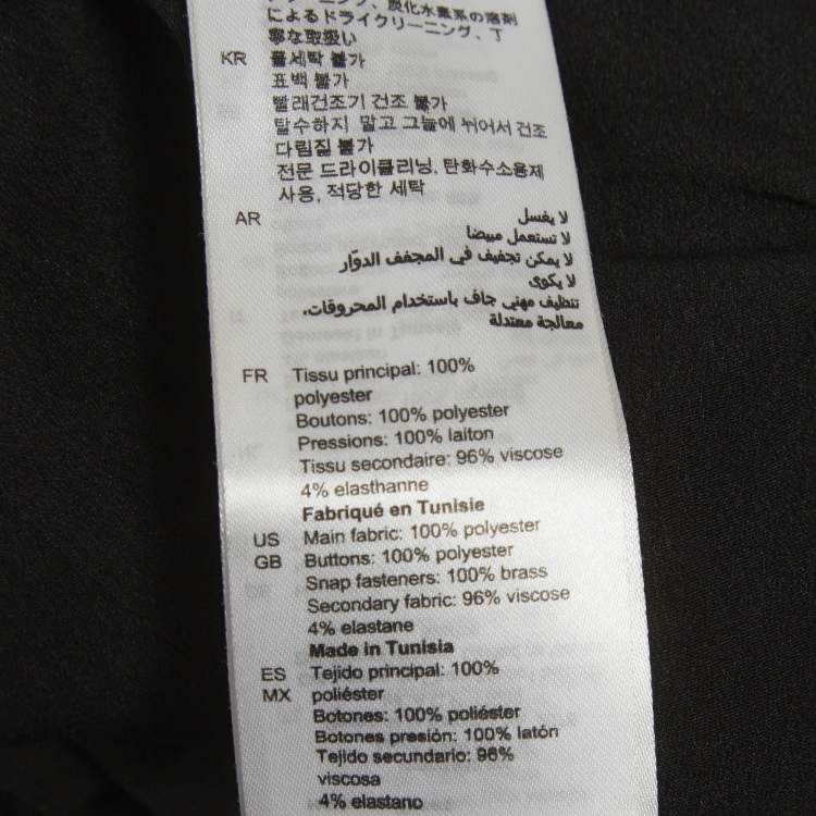 Pre Owned Sandro Black Crepe Embellished Plisse Midi Skirt M