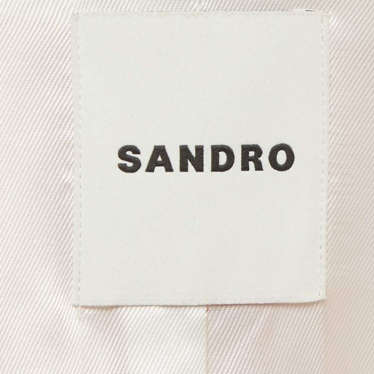 مملوكة مسبقًا Sandro Pink Check Pattern Crepe Button Front Blazer M