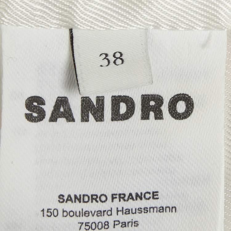 مملوكة مسبقًا Sandro Pink Check Pattern Crepe Button Front Blazer M