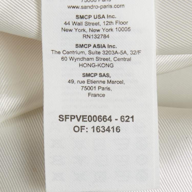 مملوكة مسبقًا Sandro Pink Check Pattern Crepe Button Front Blazer M