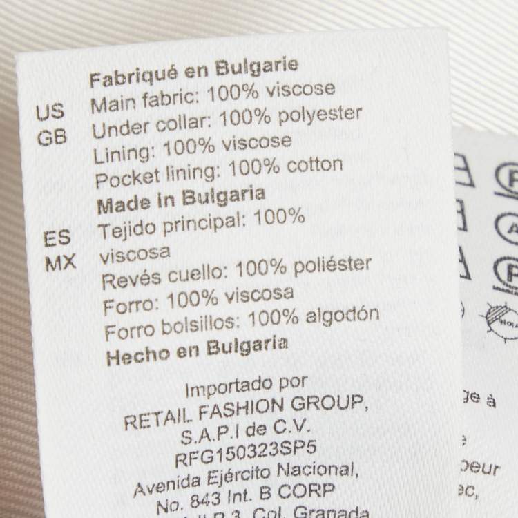 مملوكة مسبقًا Sandro Pink Check Pattern Crepe Button Front Blazer M