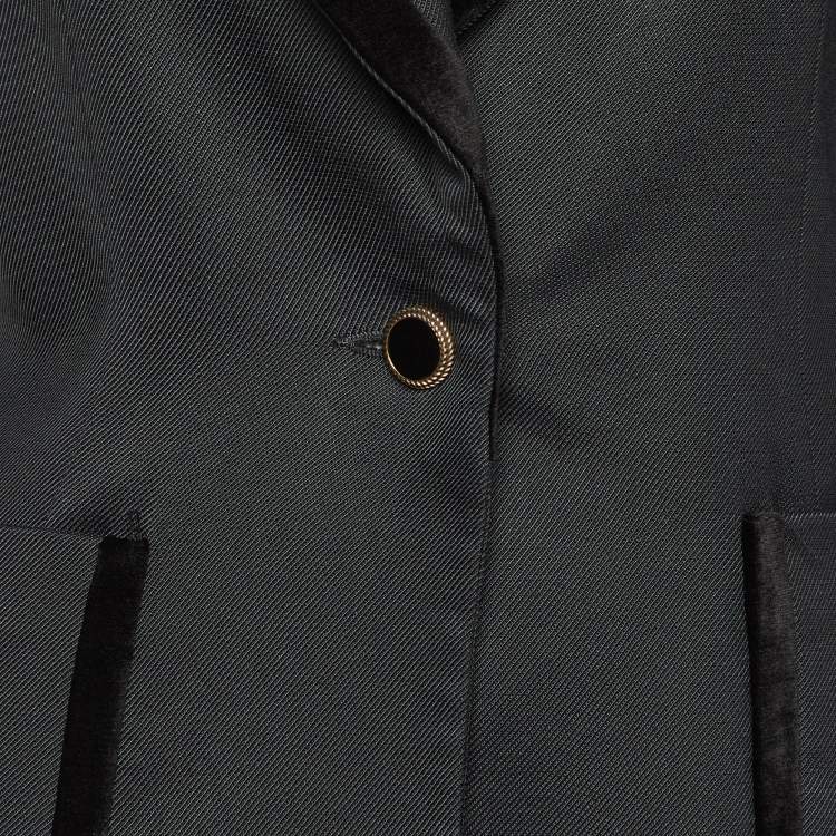Pre Owned Sandro Black Gabardine Tailored Jacket S