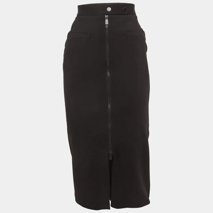 Pre Owned Sandro Black Jersey Pencil Skirt S