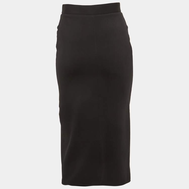 Pre Owned Sandro Black Jersey Pencil Skirt S
