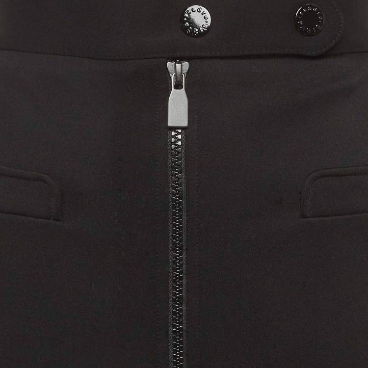 Pre Owned Sandro Black Jersey Pencil Skirt S