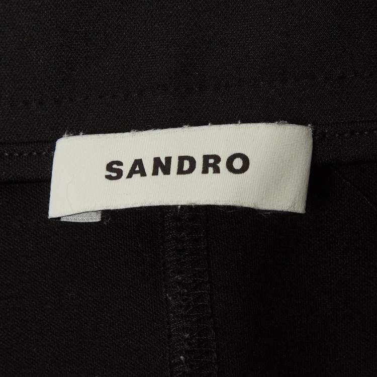 Pre Owned Sandro Black Jersey Pencil Skirt S