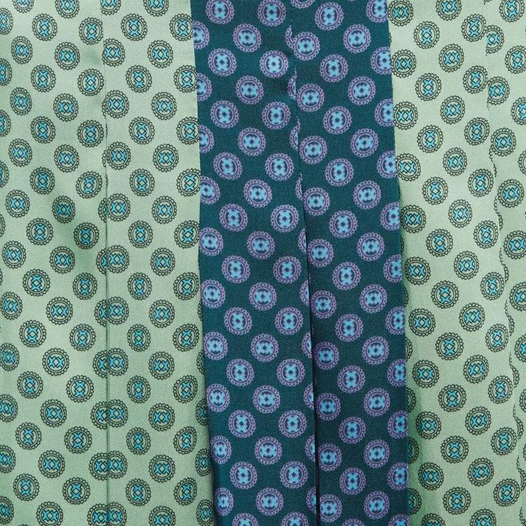 مملوكة مسبقًا Sandro Green Printed Crepe Midi Skirt L