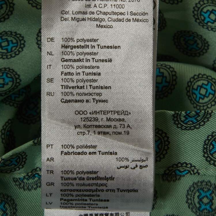 مملوكة مسبقًا Sandro Green Printed Crepe Midi Skirt L