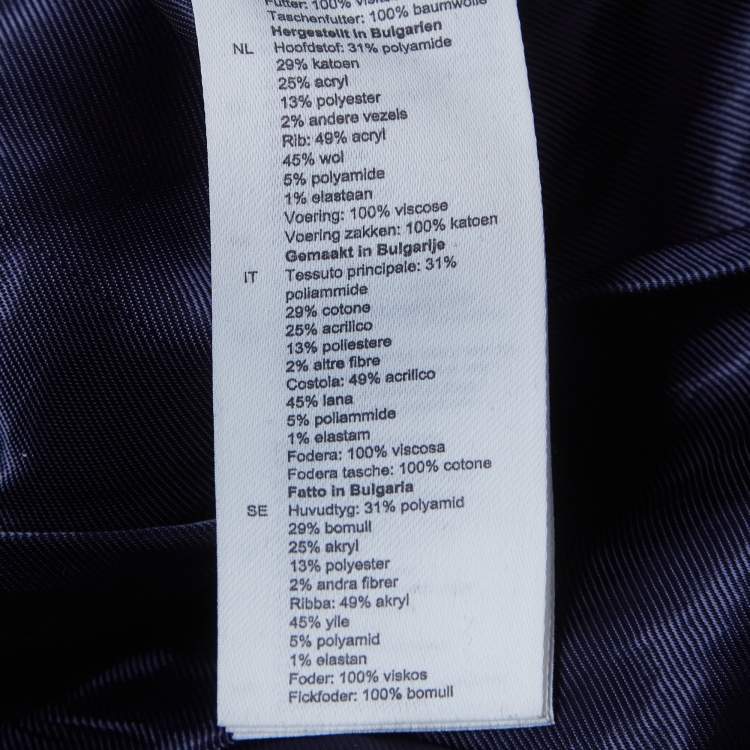 Pre Owned Sandro Blue/White Houndstooth Double Breasted Jacket S