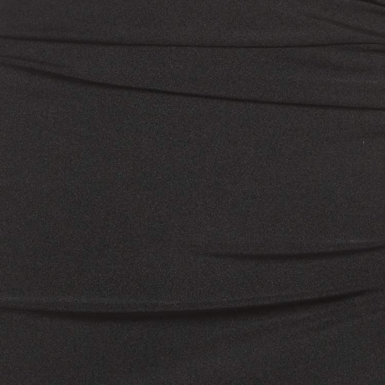 Pre Owned Sandro Black Jersey Ruche Sarong M