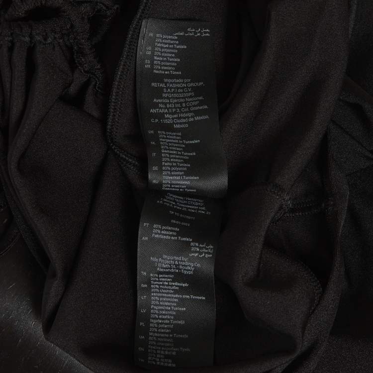 Pre Owned Sandro Black Jersey Ruche Sarong M