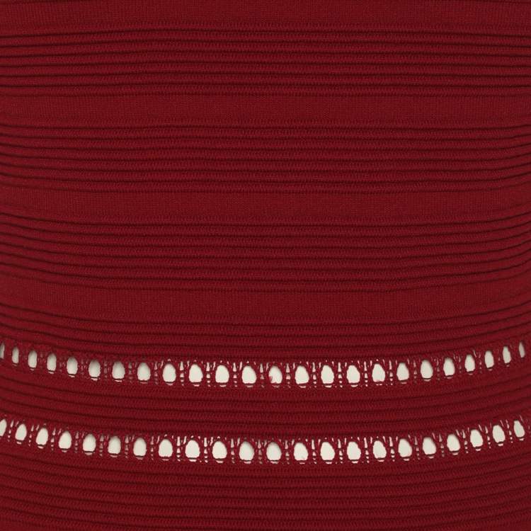 Pre Owned Sandro Burgundy Knit Short Dress L