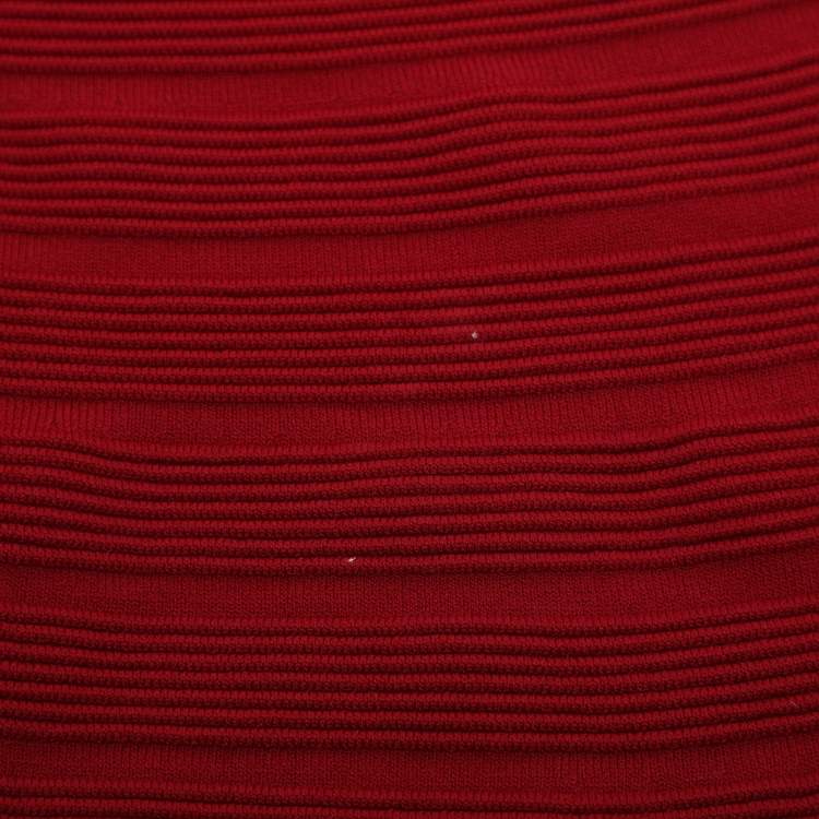 Pre Owned Sandro Burgundy Knit Short Dress L