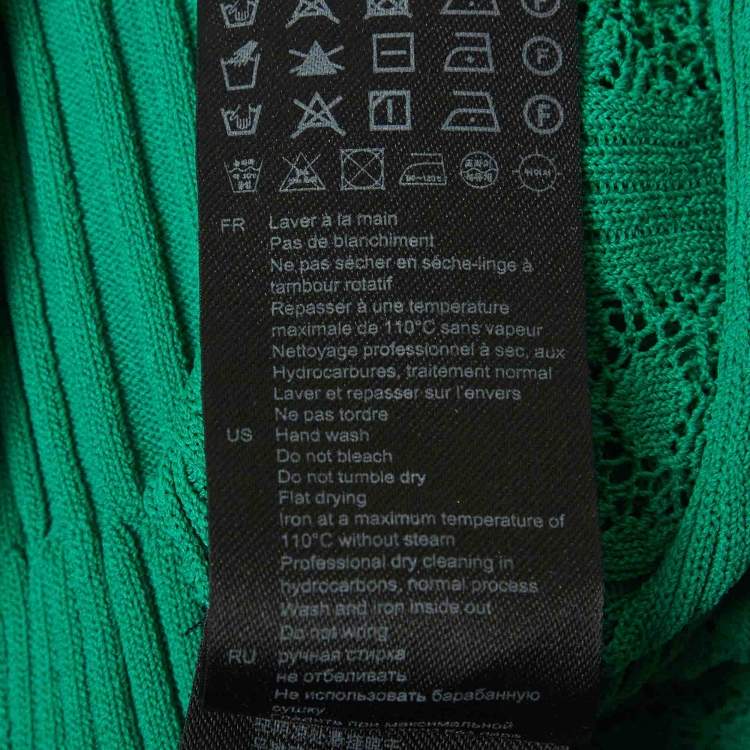 Pre Owned Sandro Green Rib Knit Flared Maxi Dress M