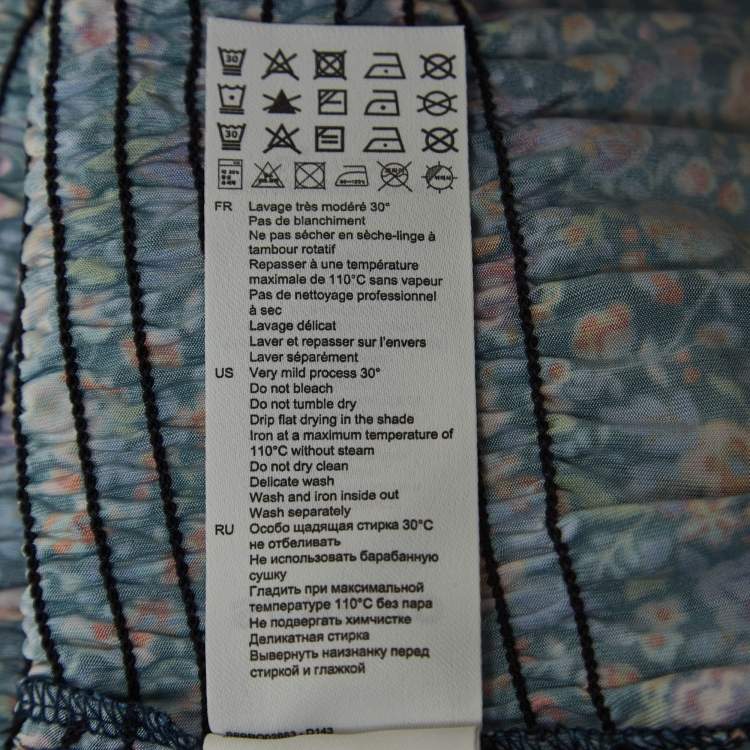 Pre Owned Sandro Blue Floral Printed Jersey Spinelle Mini Dress XS