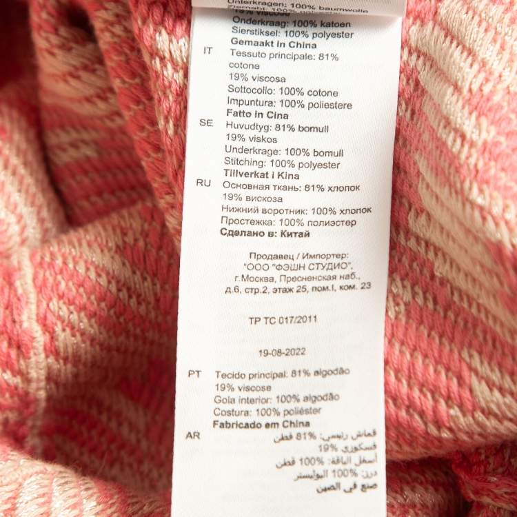 Pre Owned Sandro Pink Houndstooth Knitted Jacket S