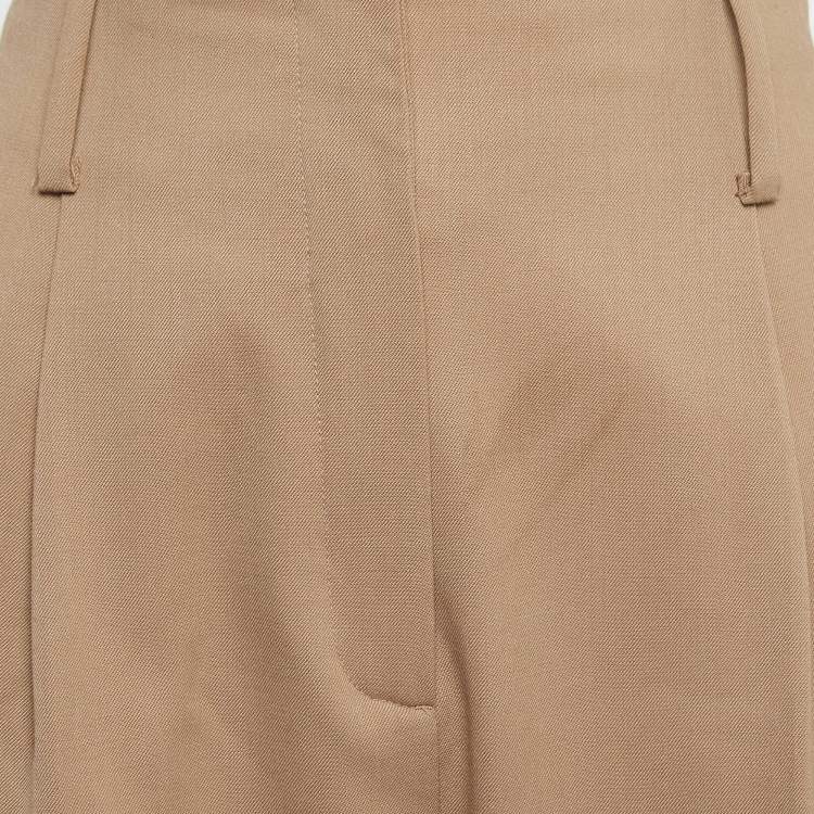 Pre Owned Sandro Brown Wool Blend High-Waist Trousers S