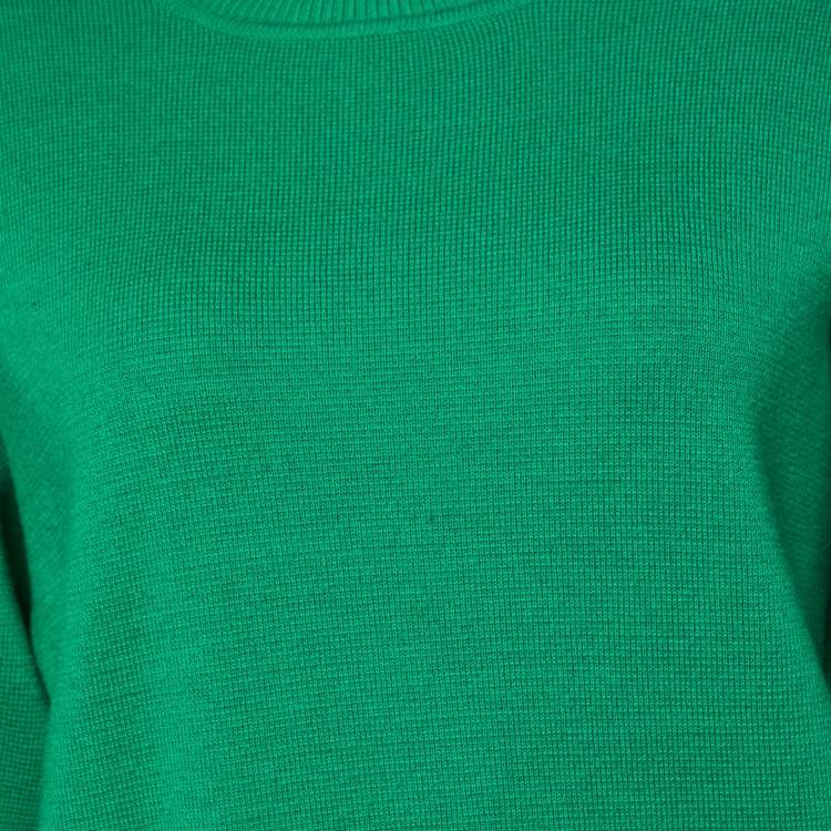 Pre Owned Sandro Green Embellished Knit Sweater S