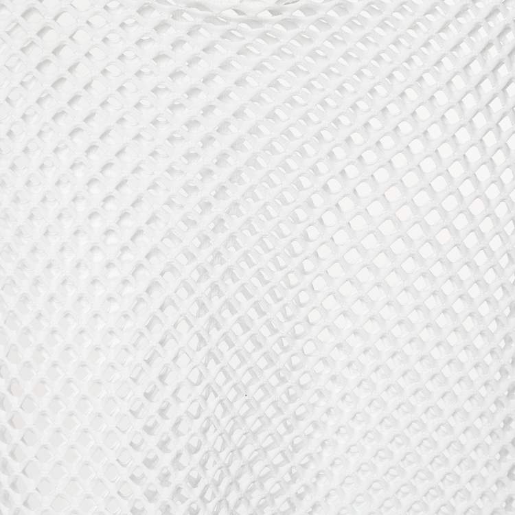 Pre Owned Sandro White Mesh Crew Neck Crop Top S