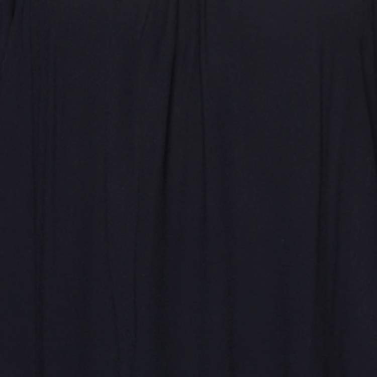 Pre Owned Sandro Black Crepe Lace Trim Shift Dress L