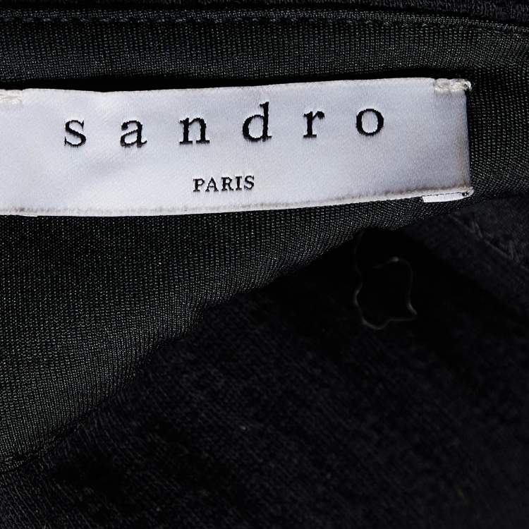 Pre Owned Sandro Black Cotton Lolipop Balloon Sleeve Top M