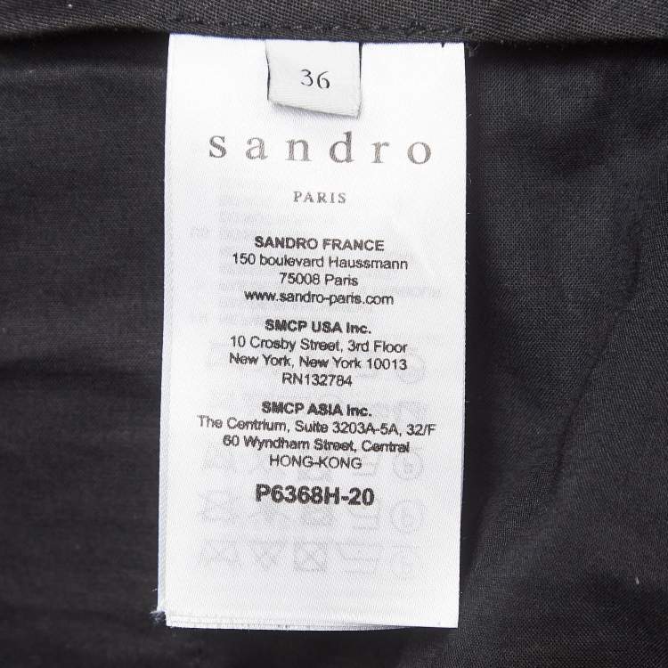 Pre Owned Sandro Black Studded Stretch Crepe Trousers S
