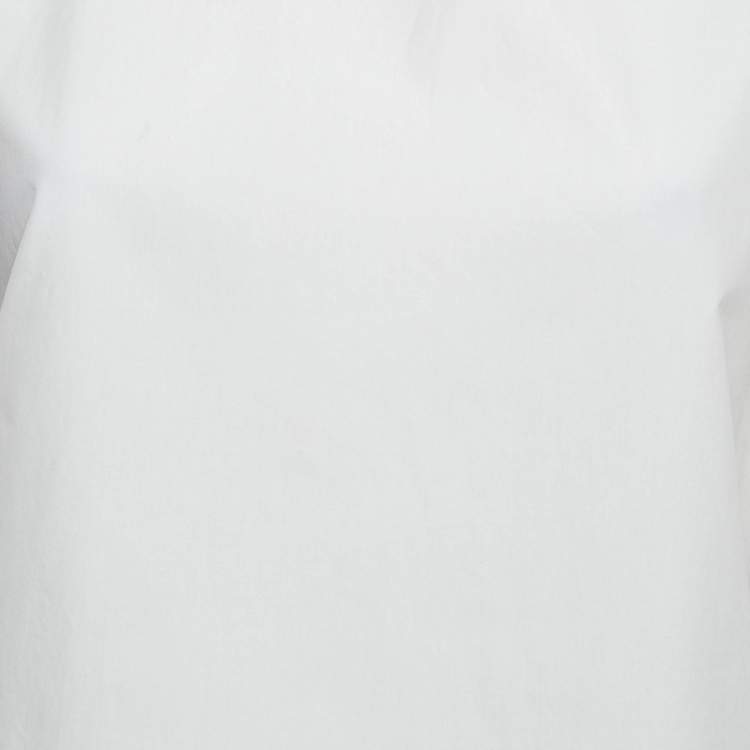 Pre Owned Sandro White Cotton Puff Sleeves Top M