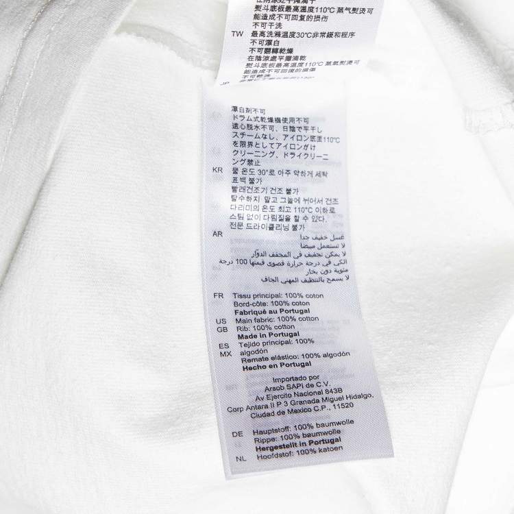 Pre Owned Sandro White Graphic Print Cotton Crew Neck T-Shirt M