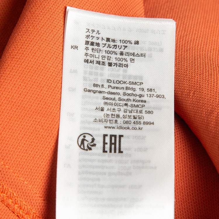 Pre Owned Sandro Orange Stretch Knit Belted Joody Mini Dress M