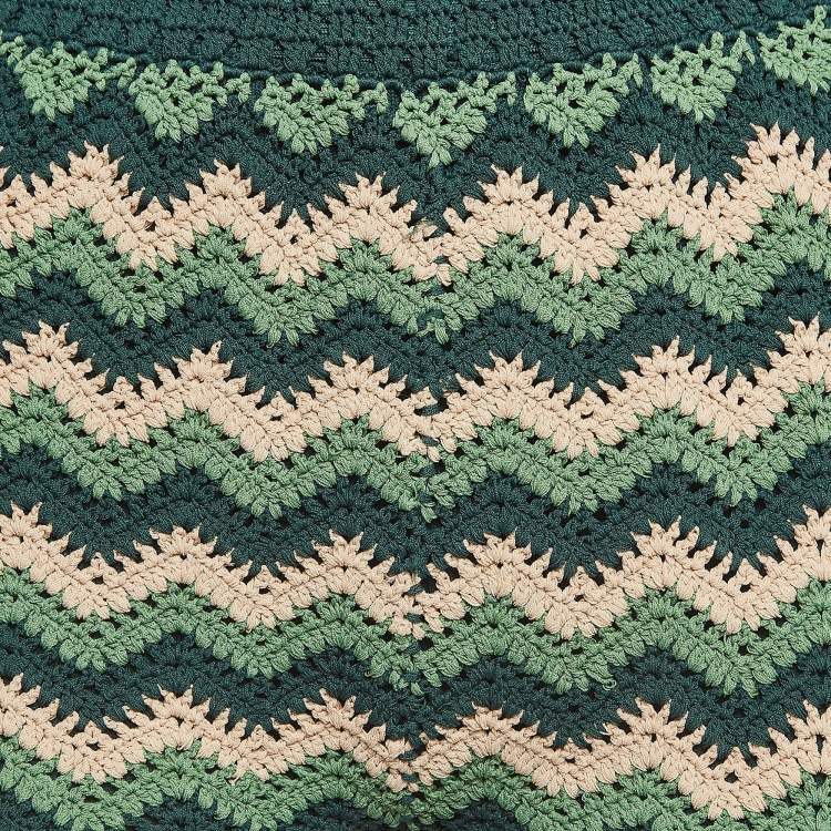 Pre Owned Sandro Green Chevron Patterned Knit Shorts S