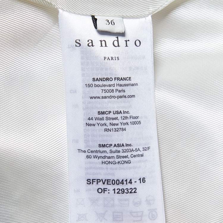 Pre Owned Sandro Yellow Ochre Cotton Blend Tweed Mielle Jacket S