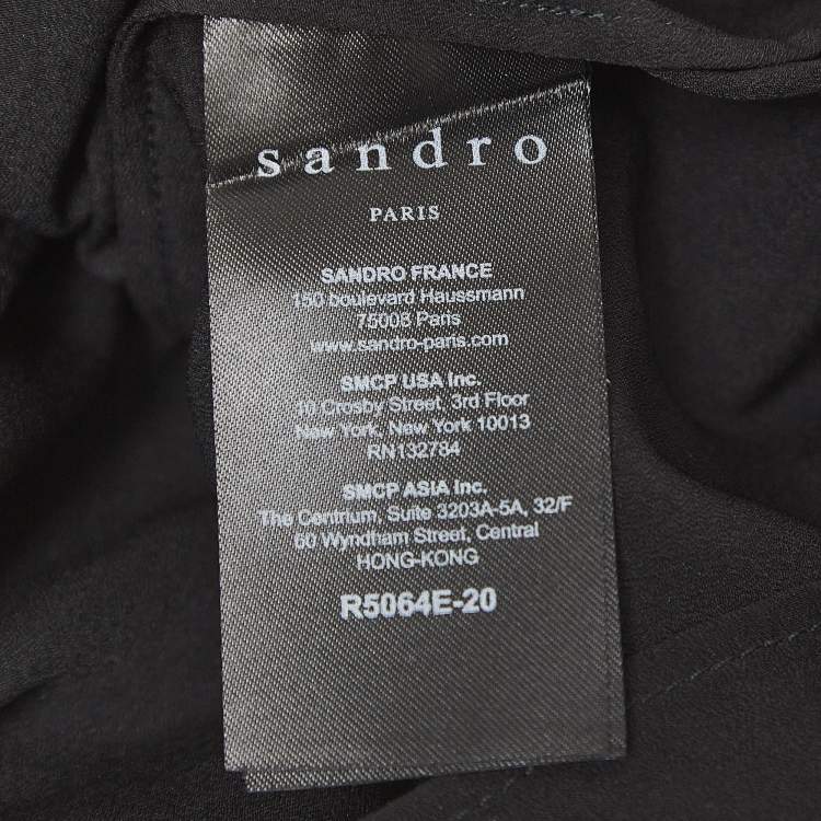 Pre Owned Sandro Black Star Lace Mini Dress M