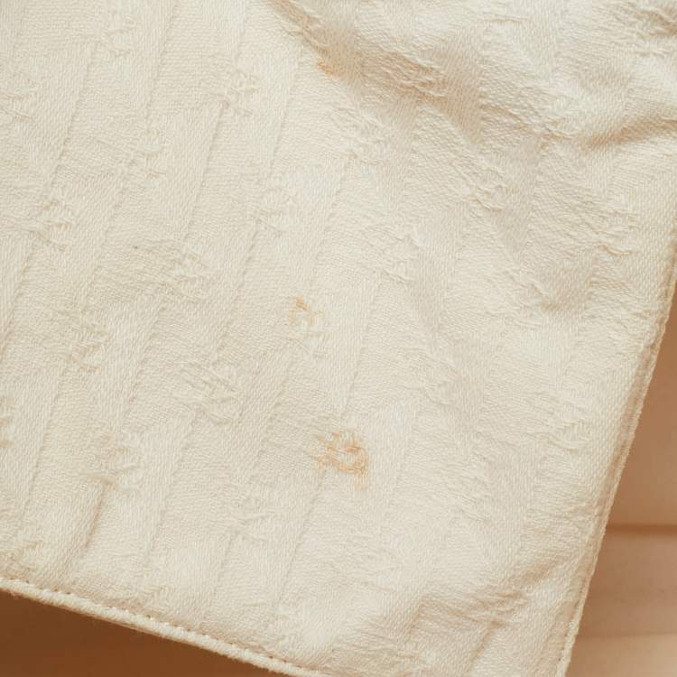 مملوكة مسبقًا Sandro Off White Embroidered Canvas Shopper Tote