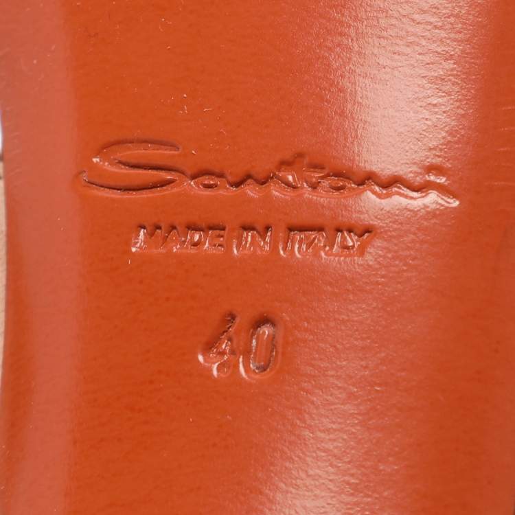 Pre Owned Santoni Multicolor Suede Fringe Lace Up Ankle Wrap Sandals 40