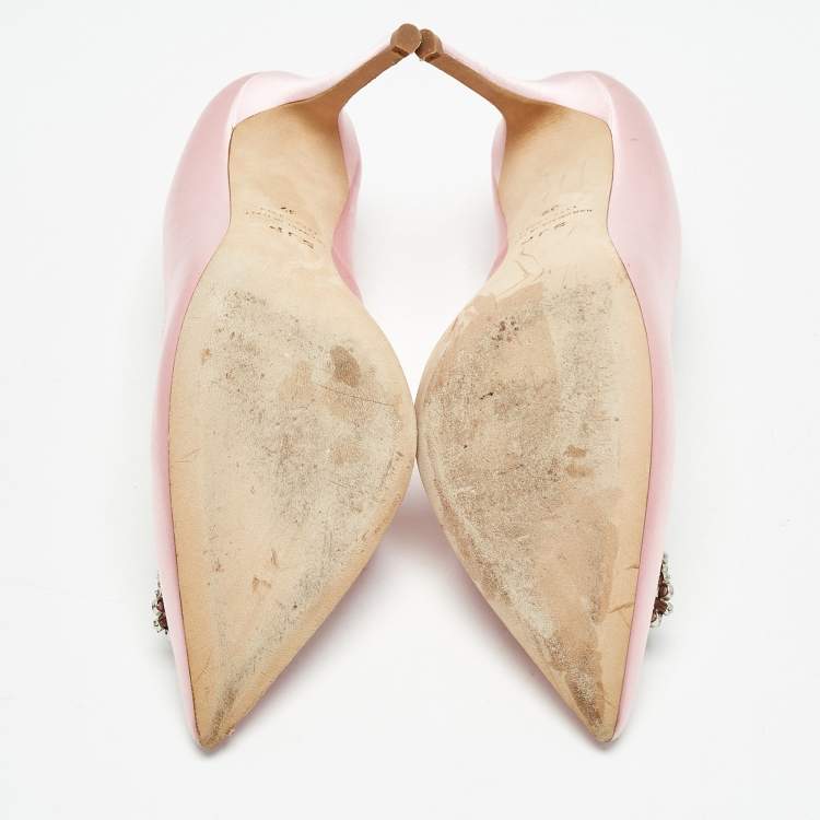 Pre Owned SJP Sarah Jessica Parker Pink Satin The LJ Recital Pumps Size 39
