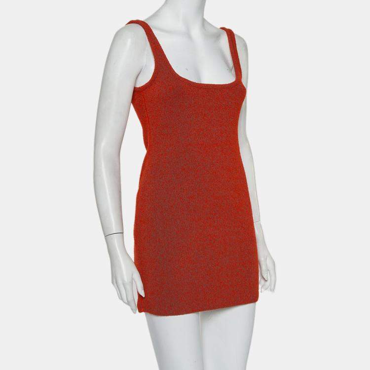 Pre Owned Season 6 Yeezy Red Knit Akira Tank Mini Dress L
