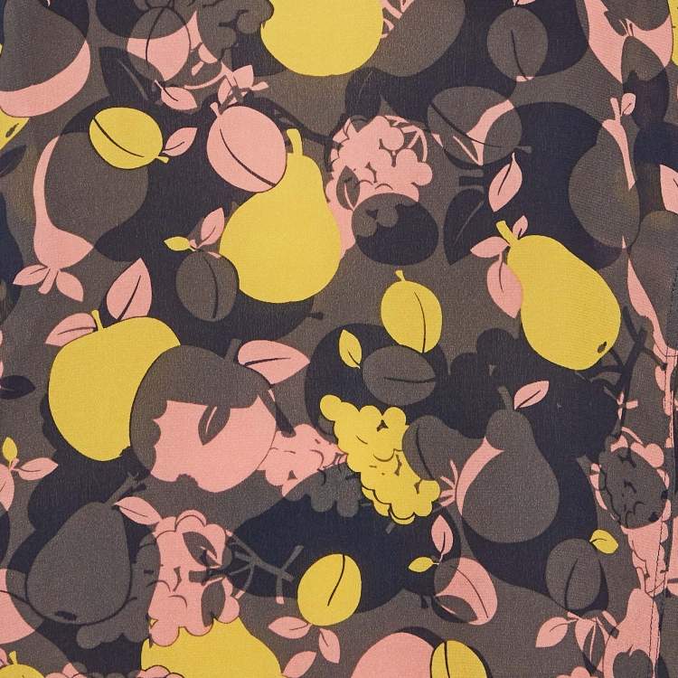 Pre Owned See by Chloe Multicolor Fruit Print Silk Mini Dress S