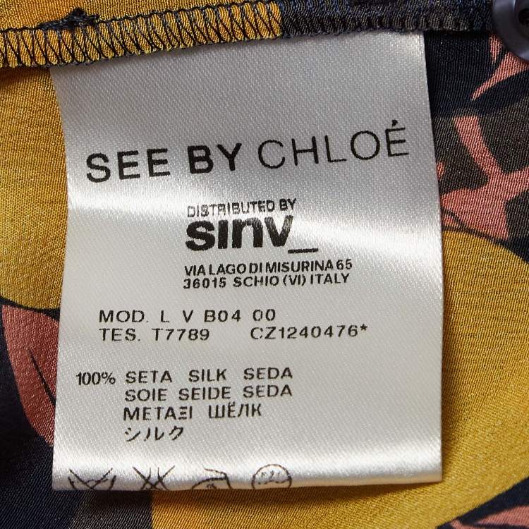 Pre Owned See by Chloe Multicolor Fruit Print Silk Mini Dress S
