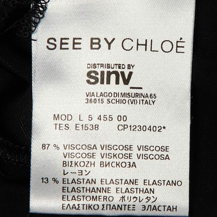 Pre Owned See by Chloé Black Jersey Knee Length Dress S