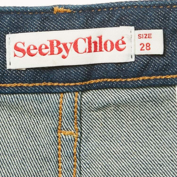 Pre Owned See by Chloé Blue Denim Slim Fit Jeans M/Waist 30"