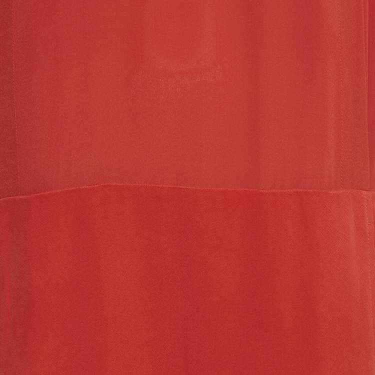 Pre Owned See by Chloé Red Crepe Silk and Crepe Short Dress M