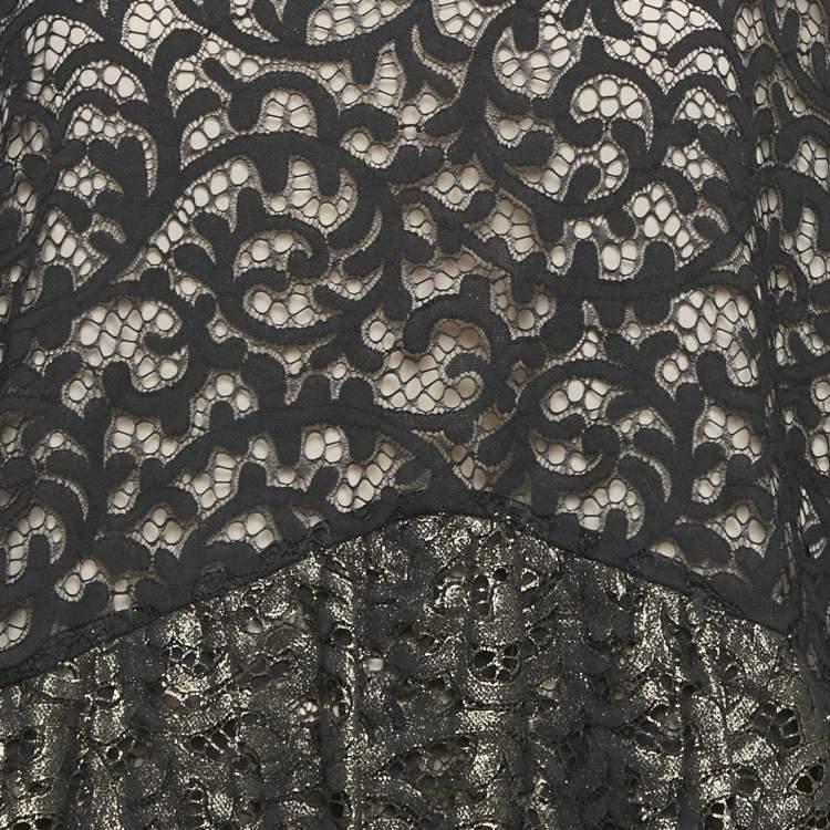 Pre Owned See by Chloé Black Lace Frilled Short Dress M